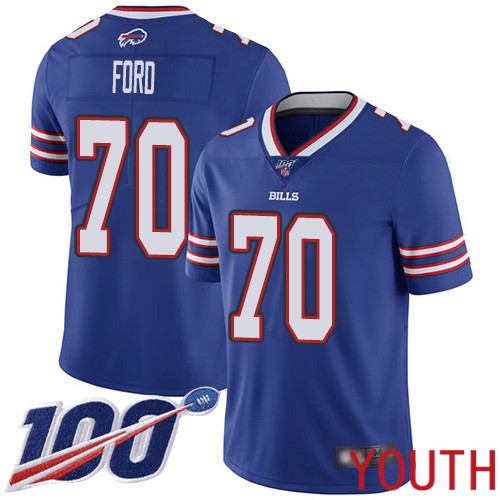 Youth Buffalo Bills #70 Cody Ford Royal Blue Team Color Vapor Untouchable Limited Player 100th Season NFL Jersey->buffalo bills->NFL Jersey